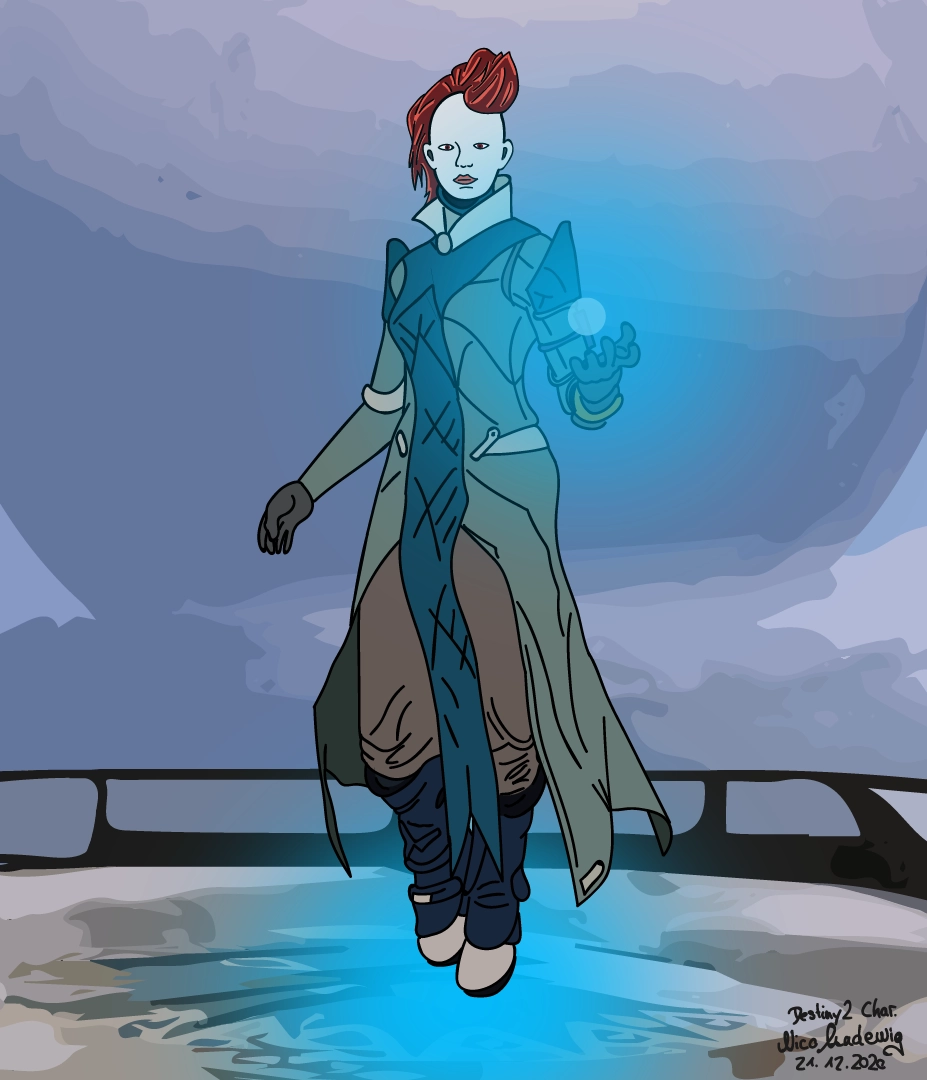 Digitale Zeichnung eines Destiny2-Charakters