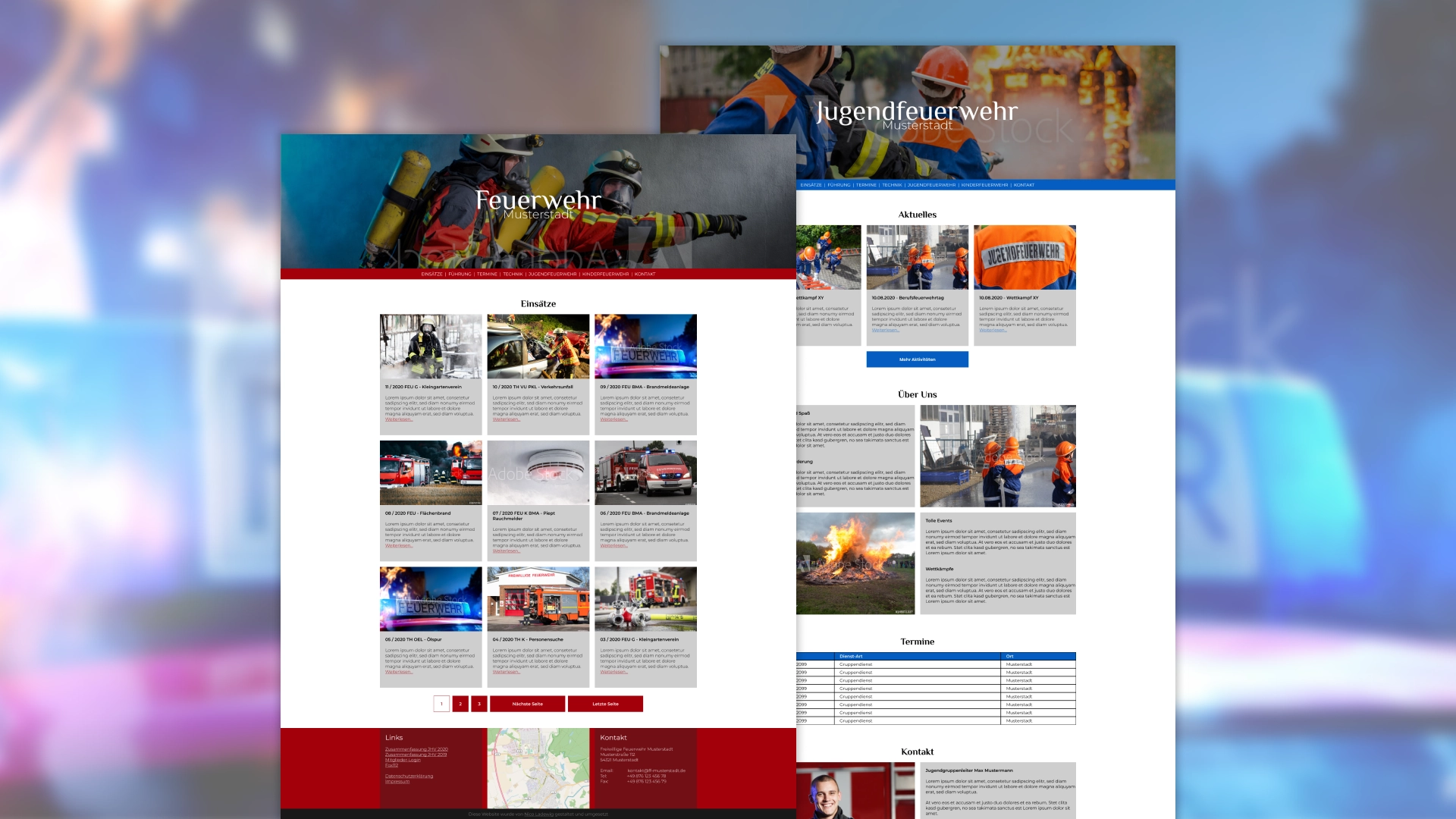 Mockup Feuerwehr Website